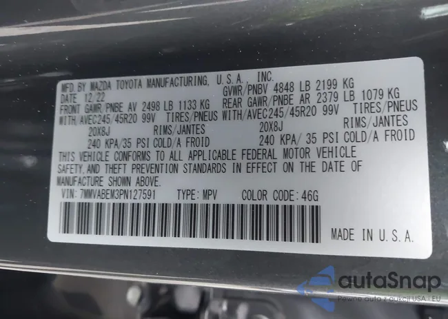 7MMVABEM3PN127591: 43731658