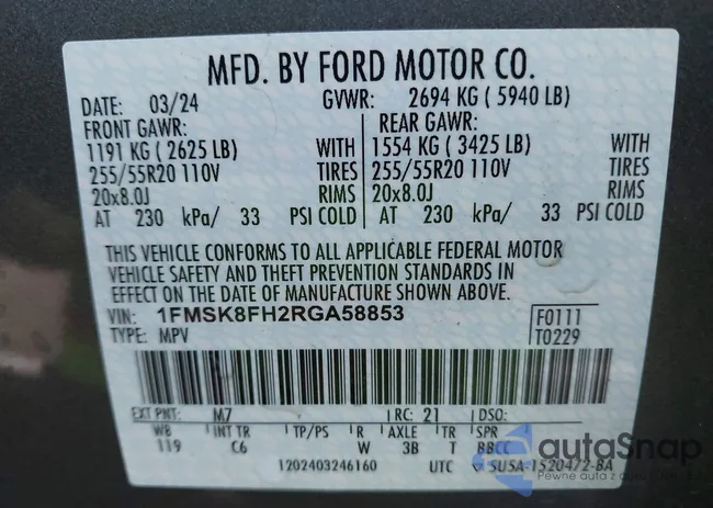 1FMSK8FH2RGA58853: 43731731