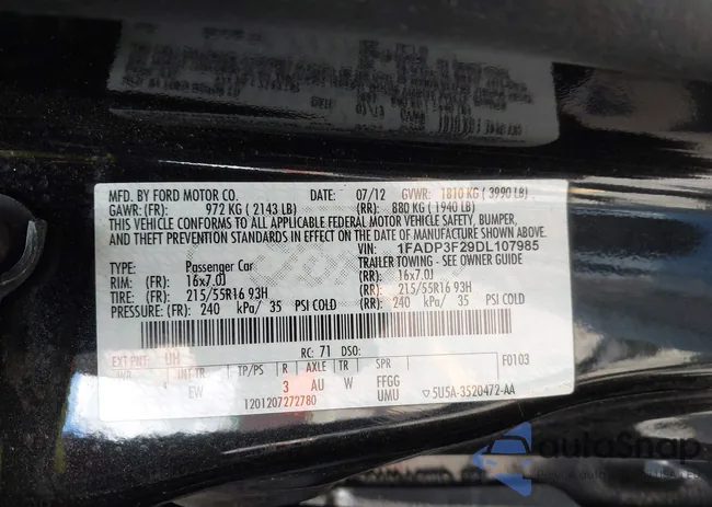 1FADP3F29DL107985: 43731795