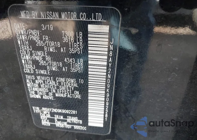 JN8AY2ND9K9092281: 43731883