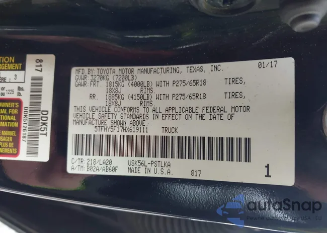 5TFHY5F17HX619111: 43733140