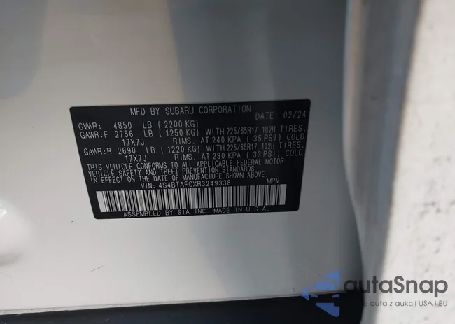 4S4BTAFCXR3249338: 43733172