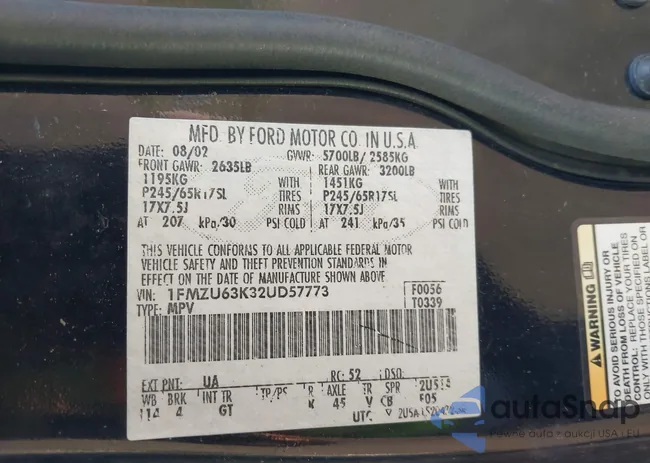 1FMZU63K32UD57773: 43733179