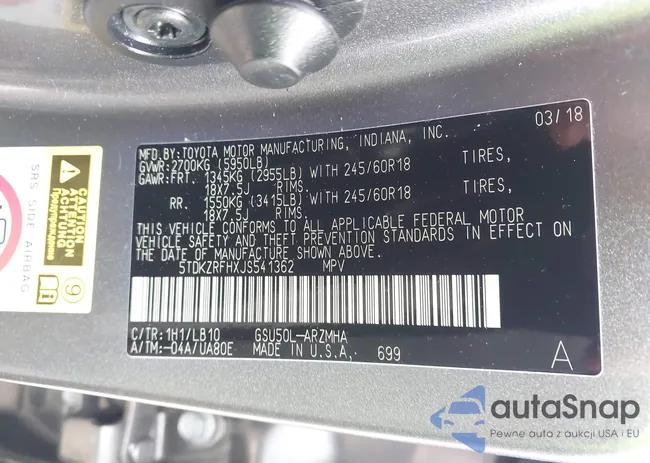 5TDKZRFHXJS541362: 43733271