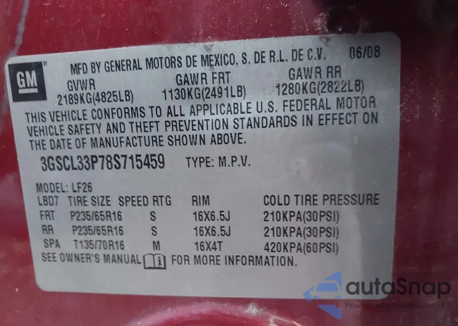 3GSCL33P78S715459: 43733370