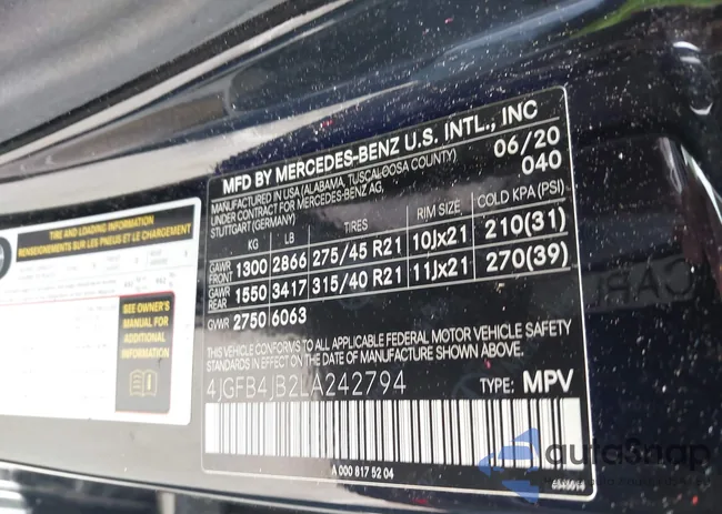 4JGFB4JB2LA242794: 43733494