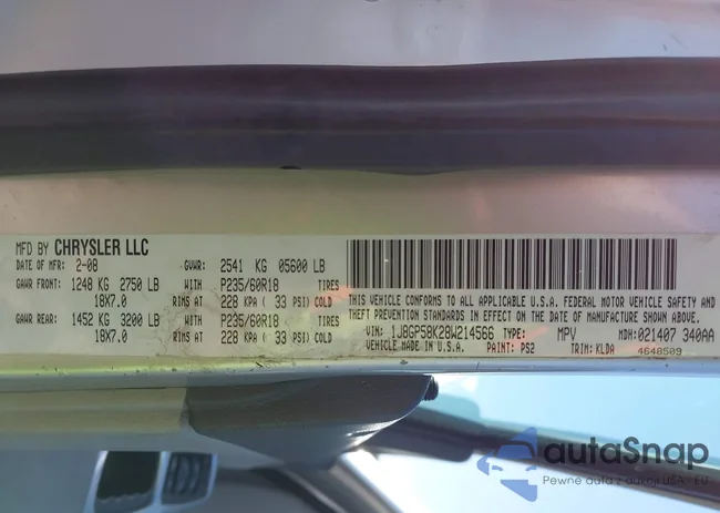 1J8GP58K28W214566: 43733530