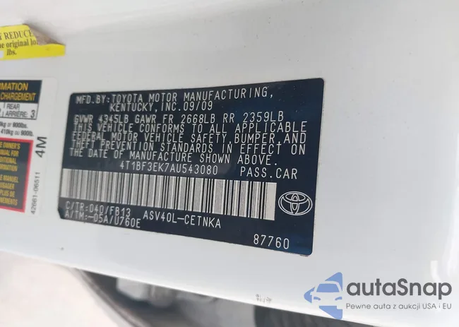 4T1BF3EK7AU543080: 43733601