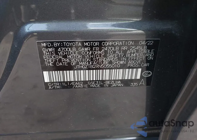 JTHGZ1B2XN5055010: 43732656