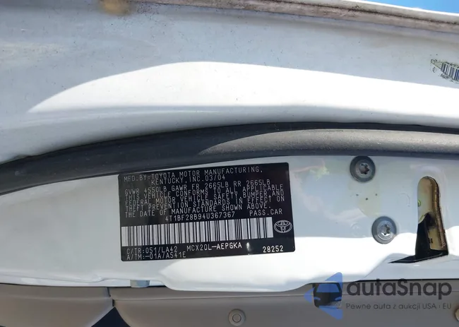 4T1BF28B94U367367: 43732659