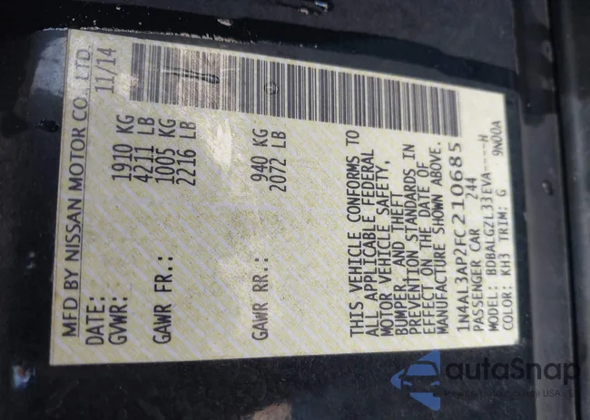 1N4AL3AP2FC210685: 43732692