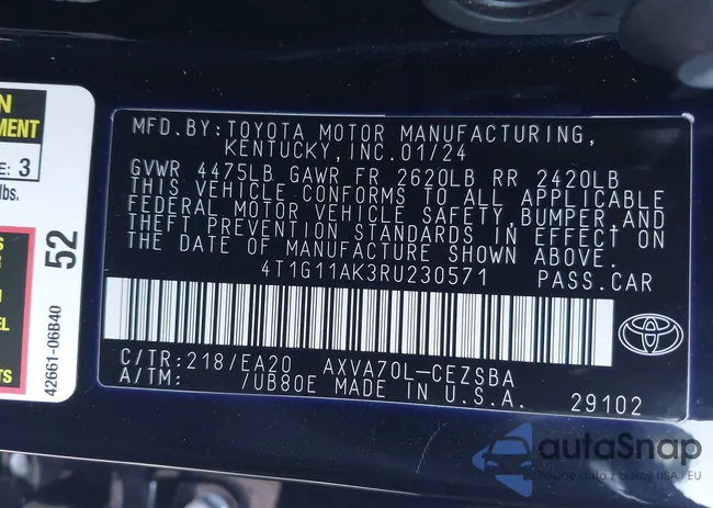 4T1G11AK3RU230571: 43732853