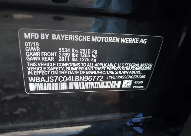 WBAJS7C04LBN96772: 43732930
