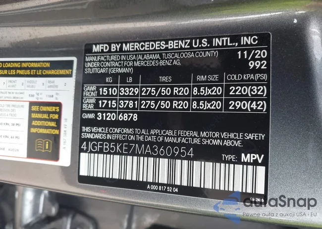 4JGFB5KE7MA360954: 43732948