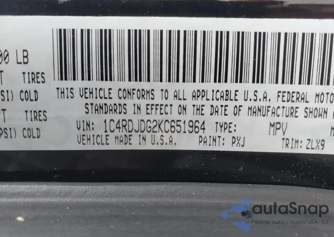 1C4RDJDG2KC651964: 43732971