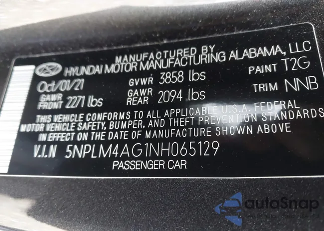 5NPLM4AG1NH065129: 43734040