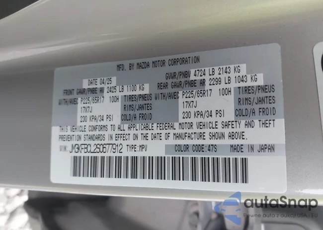 JM3KFBCL2S0677912: 43734090