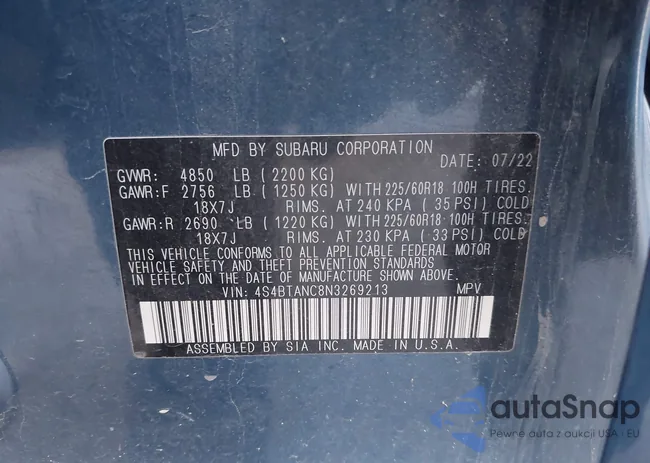 4S4BTANC8N3269213: 43734157