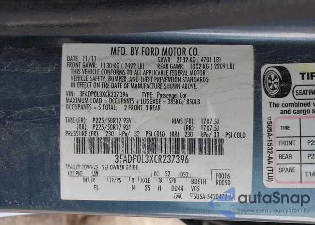 3FADP0L3XCR237396: 43734171