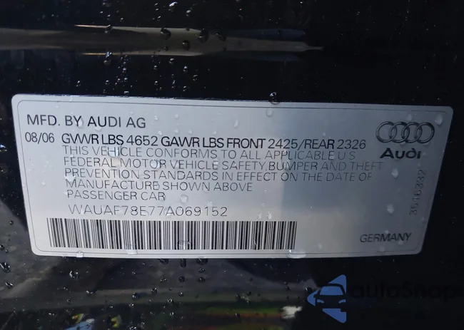 WAUAF78E77A069152: 43734352