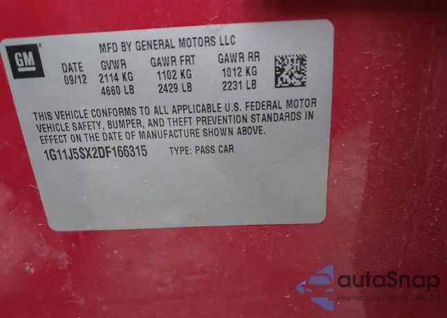 1G11J5SX2DF166315: 43733705