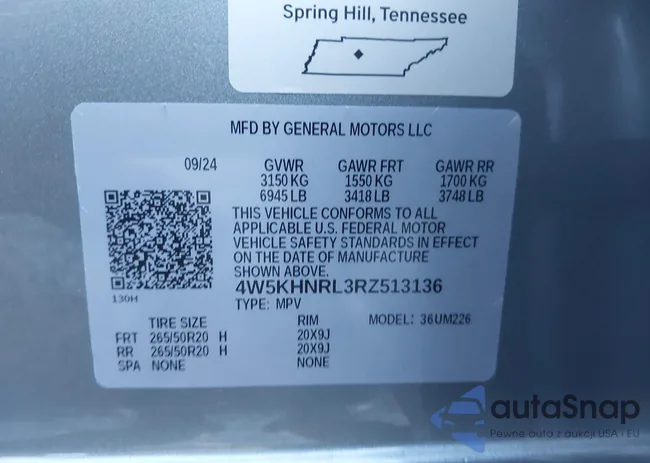 4W5KHNRL3RZ513136: 43733766