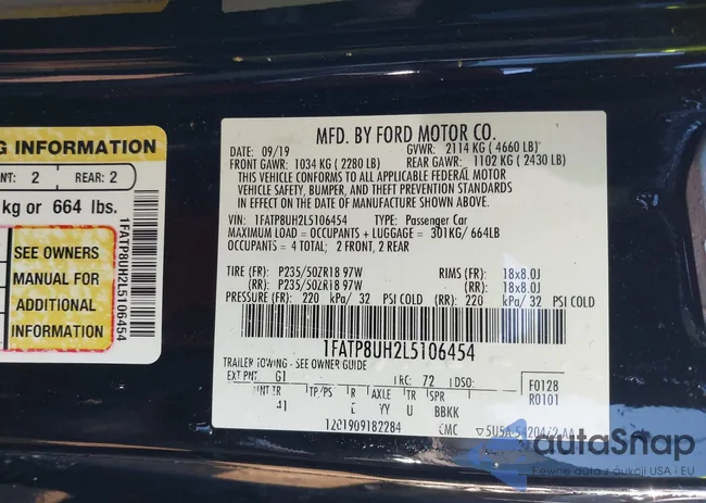 1FATP8UH2L5106454: 43733781