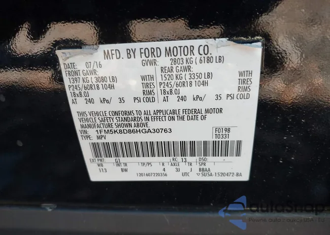 1FM5K8D86HGA30763: 43735081