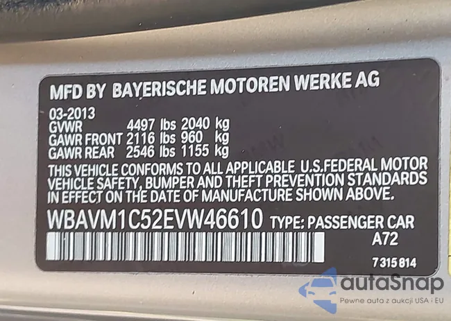 WBAVM1C52EVW46610: 43735206