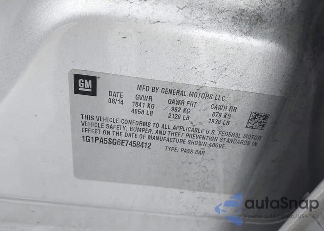 1G1PA5SG6E7458412: 43735235