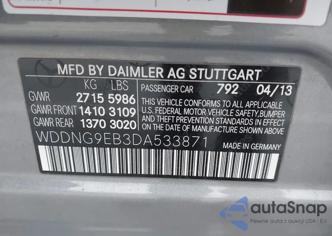 WDDNG9EB3DA533871: 43735293