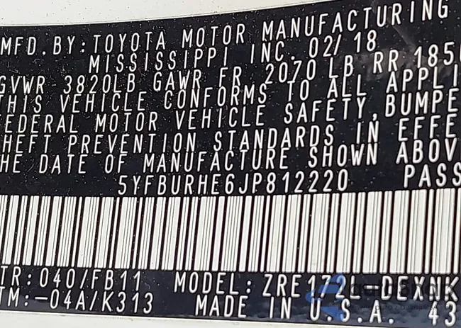 5YFBURHE6JP812220: 43735310