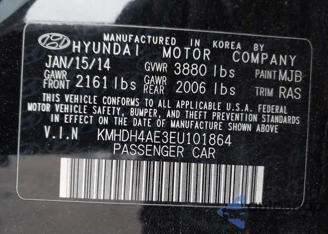 KMHDH4AE3EU101864: 43735389