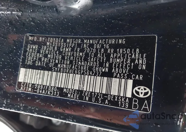 5YFBURHE6GP564737: 43735481