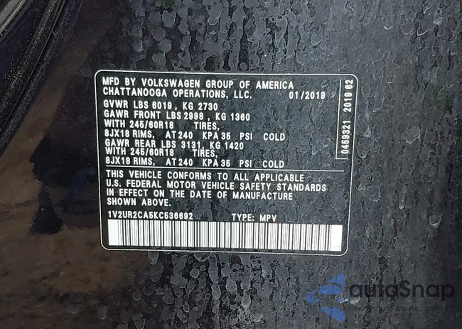 1V2UR2CA5KC536692: 43734641