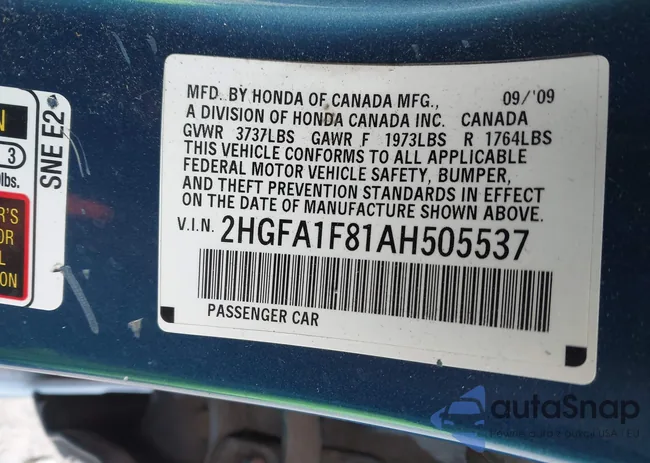 2HGFA1F81AH505537: 43734832