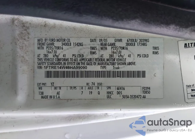 1FTRE14W46HA99090: 43734927