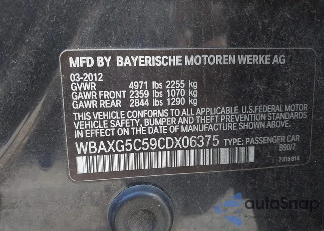 WBAXG5C59CDX06375: 43734954