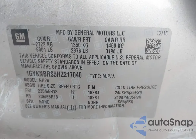 1GYKNBRS5HZ217040: 43734955