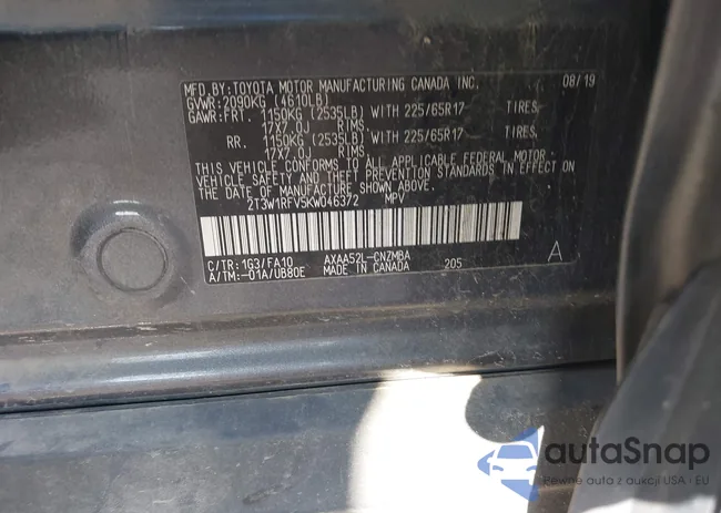 2T3W1RFV5KW046372: 43734960