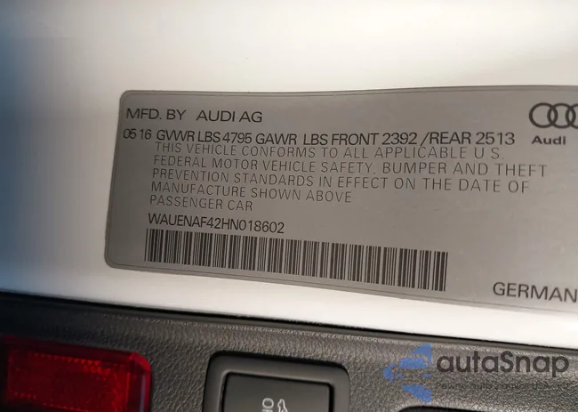 WAUENAF42HN018602: 43736288