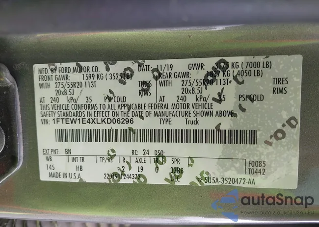 1FTEW1E4XLKD06296: 43736315