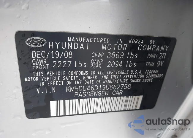 KMHDU46D19U662758: 43736431