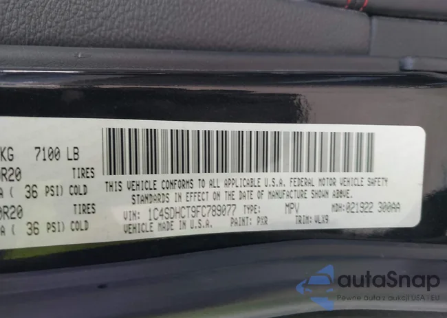 1C4SDHCT9FC789077: 43736484