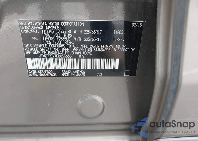 JTMZFREV7FD053665: 43736607