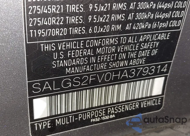 SALGS2FV0HA379314: 43735849