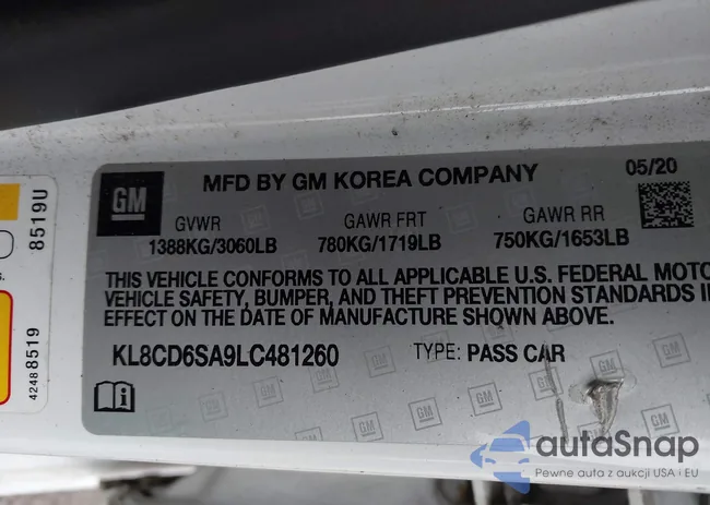 KL8CD6SA9LC481260: 43737053