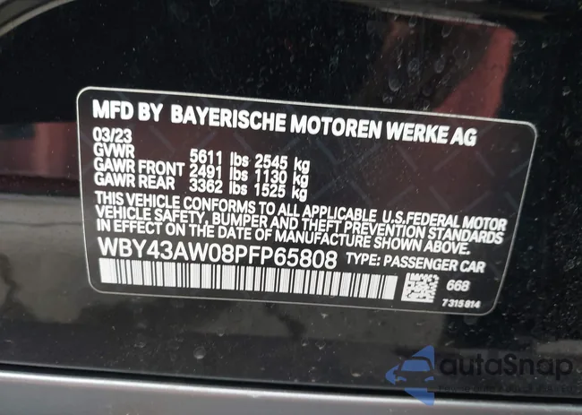 WBY43AW08PFP65808: 43737233