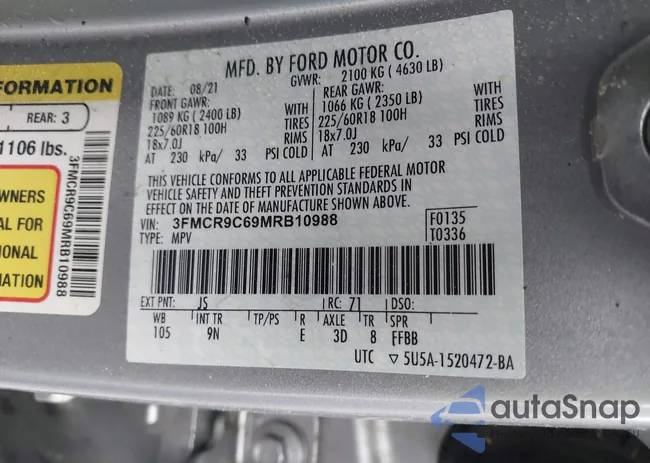 3FMCR9C69MRB10988: 43737243