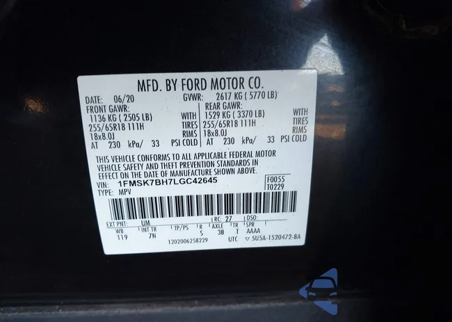 1FMSK7BH7LGC42645: 43737380